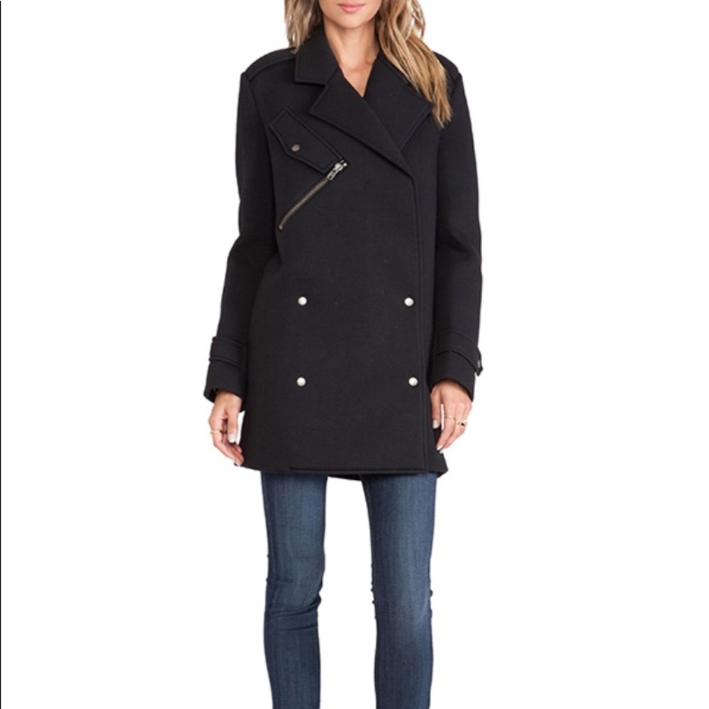 J.O.A. Neoprene Black Coat